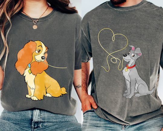 Lady And The Tramp Spaghetti Couples Shirt, Disney Couple Valentine's Day Matching Tee, Disneyland Trip, Wedding Aniversary