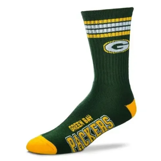 Green Bay Packers football FBF Youth Sized Kids 4 Stripe Deuce Socks