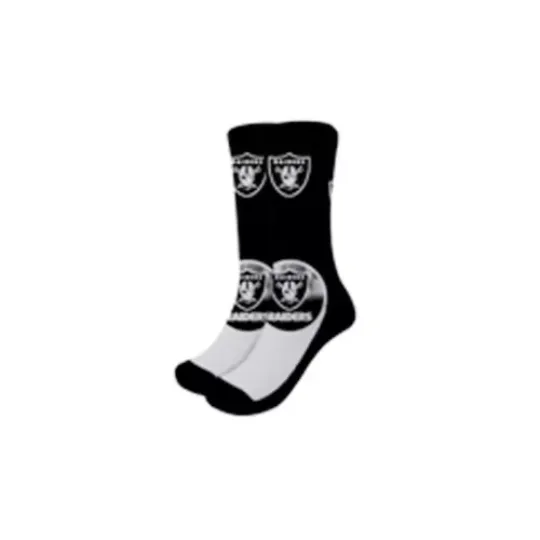 Raiders Jumbo Check Dress Socks Men One Size Fits Most football Football Teams 🔥