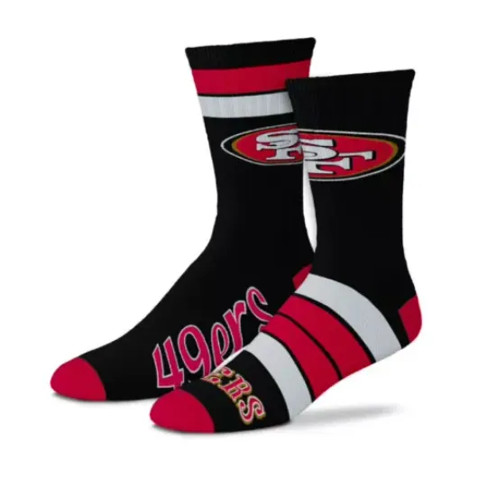 San Francisco 49ers football Duo 2 Pack Pair Team Colors Large Mens Crew Socks Gift