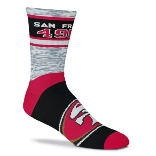NEW San Francisco 49ers Gray Bosa Deuce Crew Socks football 2 Sizes Available Purdy