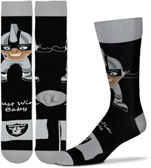 football Las Vegas Raiders Just Win Baby Al Dress Socks Mens Youth 2 Sizes Available