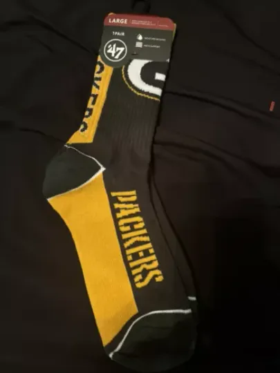 Green Bay Packers Adult Socks FBF 4-Stripe 1 Pair- Large football Unisex NEW Big Sale
