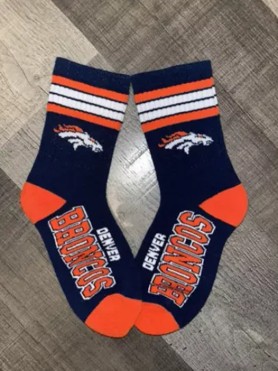 DENVER BRONCOS football FOOTBALL LOGO DUECE CREW SOCKS YOUTH KIDS