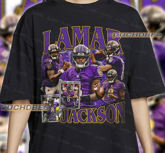 Vintage 90s Graphic Style Lamar Jackson T-Shirt, Lamar Jackson shirt, Vintage Oversized Sport Tee, Retro American Football Bootleg Gift