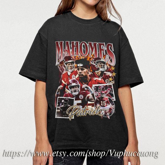 football Patrick Mahomes Kansas City Chiefs Tshirt, Football Homage Graphic T-shirt Unisex, Bootleg Retro 90's Fans Tee, American Football