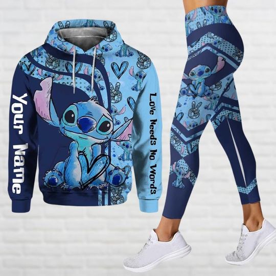 Disney Stitch Hoodies, Lilo And Stitch Leggings, Cartoon Movie 3D Hoodie, Custom Name Hoodie, Ohana Means Family Shirt