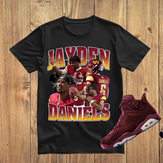 Jayden Daniels Washington Commanders Bootleg Tee - Vintage Football Graphic Shirt - Retro football Fan Apparel