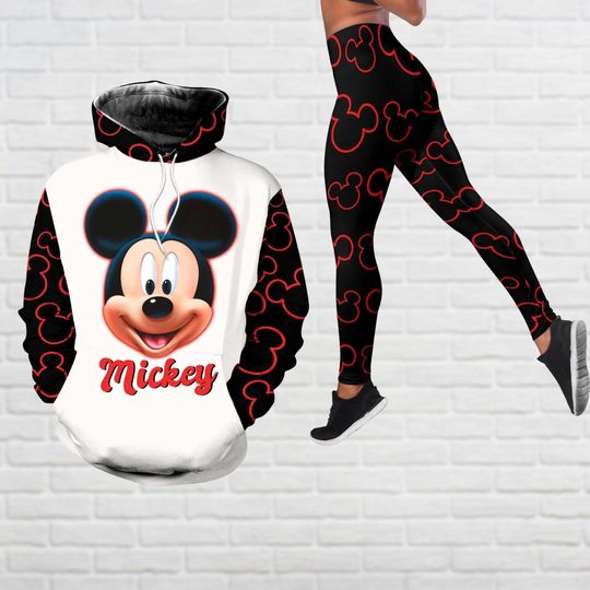 Mickey Mouse Hoodie, Disney Mouse Leggings, Cartoon Movie 3D Hoodie, Magic Kingdom Shirt, Yoga Leggings, Gift For Girlfriend