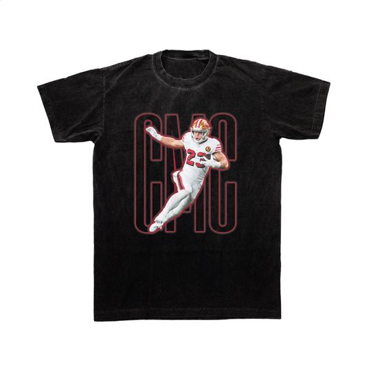 Christian McCaffrey CMC Oversized Bootleg football Tee, San Francisco 49ers Throwback Vintage runningback shirt, 2024 MVP t-shirt, trendy gift!