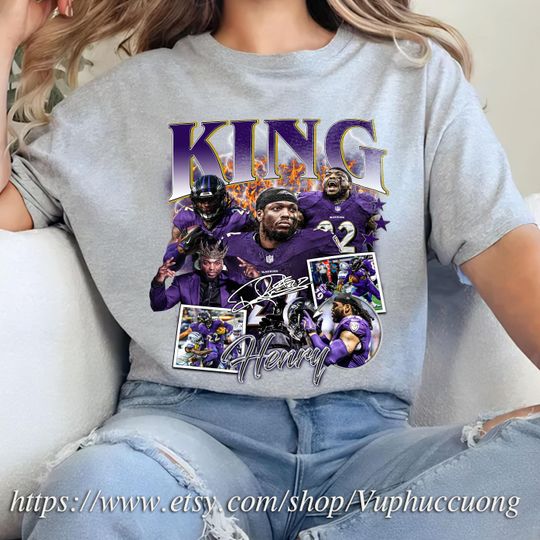 Vintage 90s Graphic Style King Henry T-Shirt, King Henry shirt, Vintage Oversized Sport Tee, Retro American Football Bootleg Gift