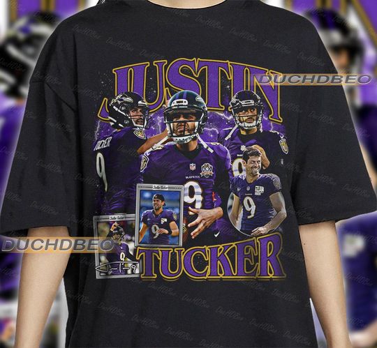 Vintage 90s Graphic Style Justin Tucker T-Shirt, Justin Tucker shirt, Vintage Oversized Sport Tee, Retro American Football Bootleg Gift