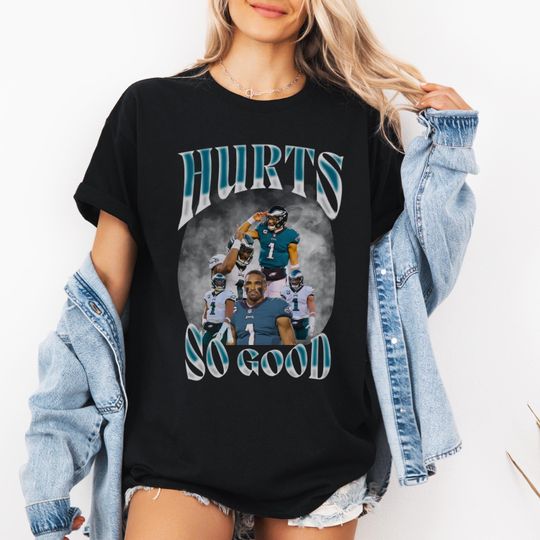 90s Inspired Hurts So Good Jalens Hurts Tshirt, Bootleg Jalen Hurts Shirt, football Vintage, Funny, Philadelphia Eagles Tshirt, Philly Football