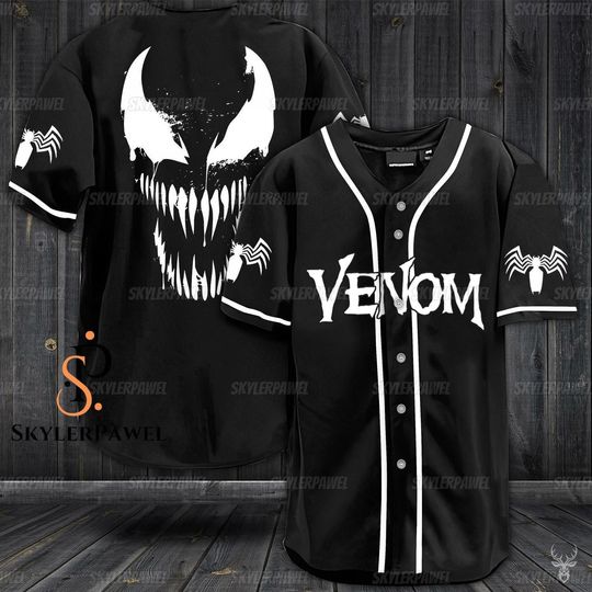 Halloween Venom Jersey, Venom Shirt, Venom Jersey, Horror Halloween Shirt, Venom Baseball Jersey, Venom Baseball Jersey Shirt