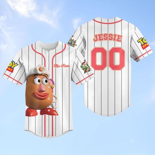 Custom Mrs Porato Baseball Jersey, Toy Story Character Jersey Shirt, Disneyland Shirt For Men, Toy Story Shirt, Magic Kingdom Outfit