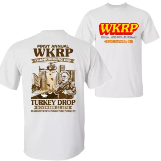 First Annual WKRP Thanksgiving Day Turkey Drop T-Shirt, Funny Tee for Men, Women