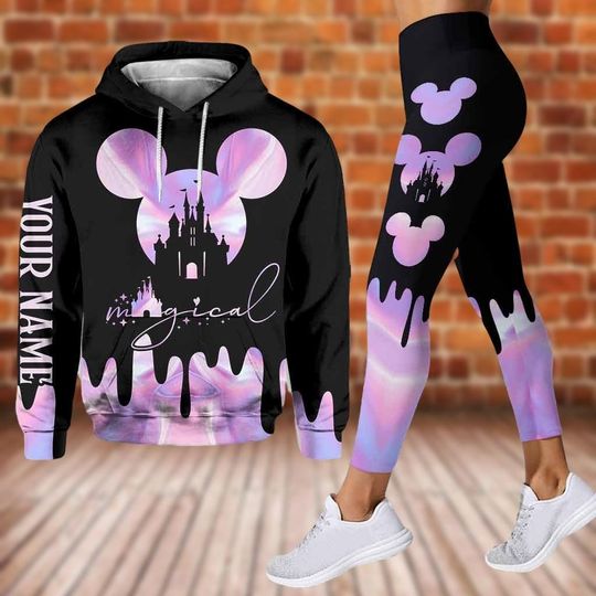 Personalized Magical Castle Hoodie, Mickey Mouse Shirt, Disneyland Trip Costume, Magic Kingdom Workout Leggings, Gift For Fan