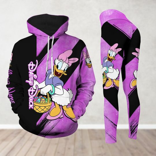 Custom Daisy Duck Hoodie And Leggings, Disney Daisy Hoodie For Women, Disneyworld Shirt, Disneyland Shirt, Daisy Cartoon Gift For Her