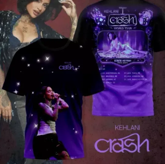 Kehlani I Crash World Tour 2025 3D T-Shirt, Kehlani I Crash World Tour 2025 3D Tee