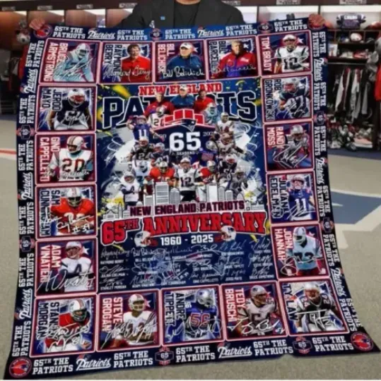 New England Patriots 65 Seasons 65th Anniversary 1960-2025 Blanket