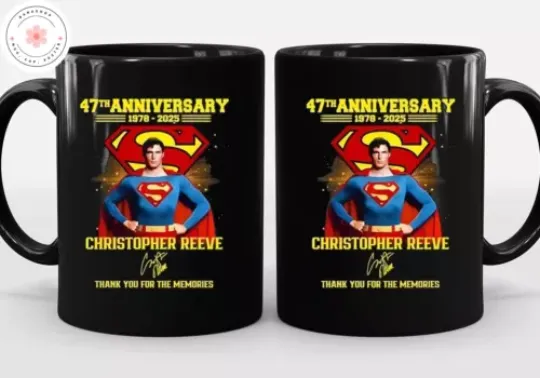 Superman 47Th Anniversary 1978-2025 Christopher Reeve Thank You Coffee Mug