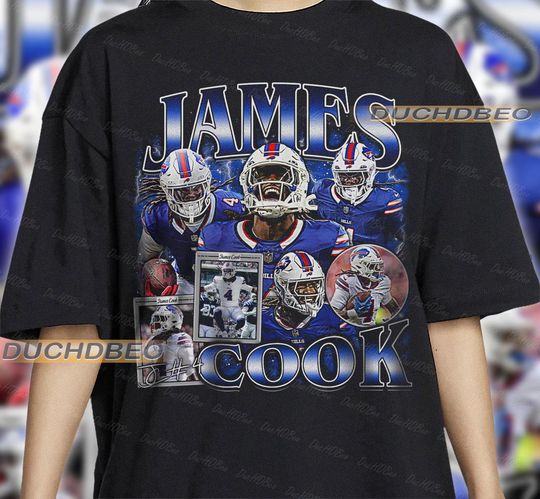 Vintage 90s Graphic Style James Cook T-Shirt, James Cook shirt, Vintage Oversized Sport Tee, Retro American Football James Cook Bootleg Gift
