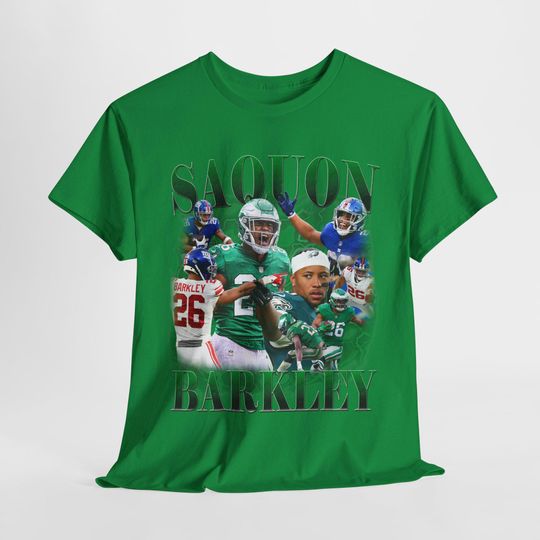 Vintage Saquon Barkley Shirt - Football T Shirt Custom Vintage Design 90s Graphic Tee Unisex Bootleg Retro Gift Philadelphia Eagles Team