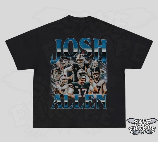 Vintage Bootleg Josh Allen Shirt, Josh Allen football American Football T-Shirt, 90s Retro Josh Allen Graphic Tee, Josh Allen Fan Gift