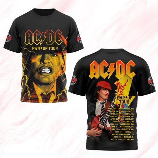 AC.DC 2025 3D T-Shirt, Pwr Up Tour Gift For Fan, Music Lover 3D T-Shirt For Men, Power Up Tour 3D T-Shirt, Rock Music 3D T-Shirt