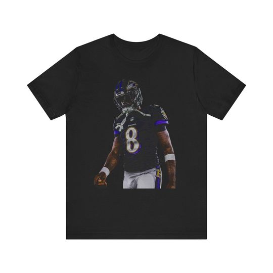 Lamar Jackson Graphic Tee, Football Fan Shirt, Sports Team Apparel, Game Day T-Shirt, football Fan Gift