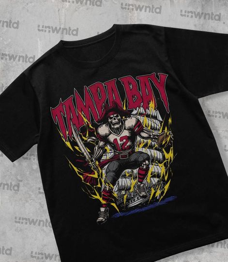 Tampa Bay Football Shirt - Graphic Tees - Skeleton Shirt - Merch Tee - Gift Shirt - Bootleg Shirt - Skeleton Football Shirt - Buccaneers