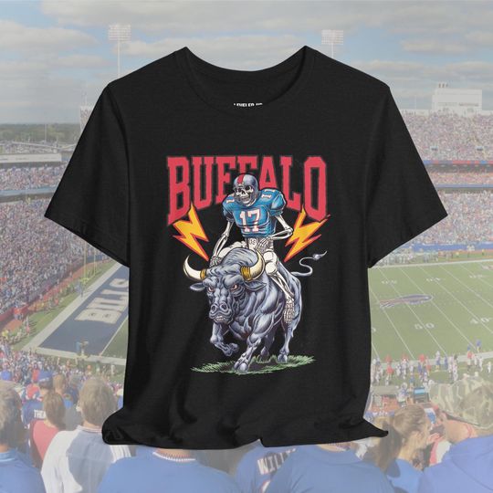 Buffalo Football Skeleton T-Shirt, Bills Mafia Tee, Hard Rock Shirt, Sports Fan Apparel, Graphic T-Shirt