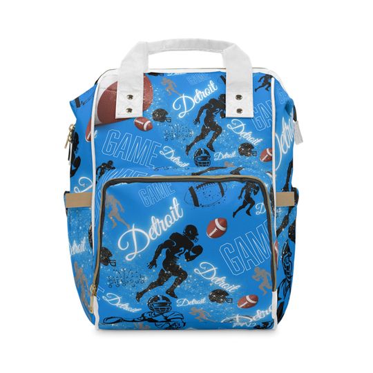 Detroit Football Team Diaper Backpack - Sports Fan Baby Bag