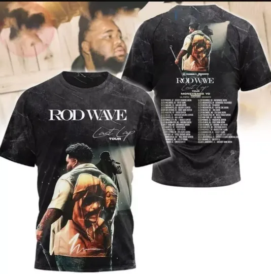 Rod Wave 3D T-Shirt, Last Lap Tour T-Shirt, Moneybagg Yo Toosii 2025 T-Shirt