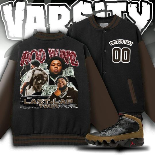 Custom Rod Wave Rapper Varsity Jacket, Rod Wave Last Lap Tour Varsity Jacket