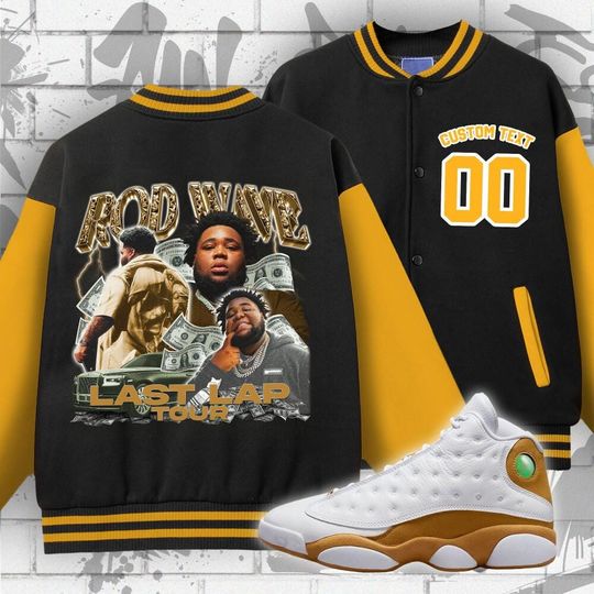 Custom Rod Wave Varsity Jacket, Rd Wave Last Lap Tour Jacket, ,Music Varsity Jacket