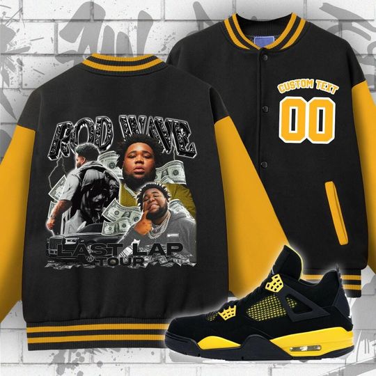 Custom Rod Wave Unisex Varsity Jacket, Rd Wave Last Lap Tour Varsity Jacket, Rod Wave Rap