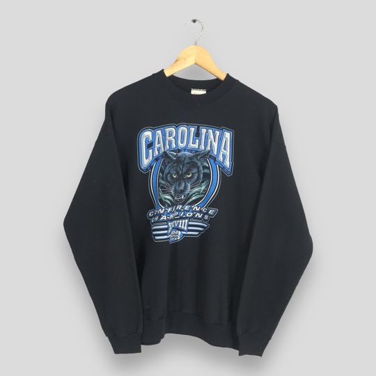 Vintage Carolina Panthers football Football Sweatshirt Large Carolina Panthers American Football Printed Sweater Panthers Rugby Black Crewneck L