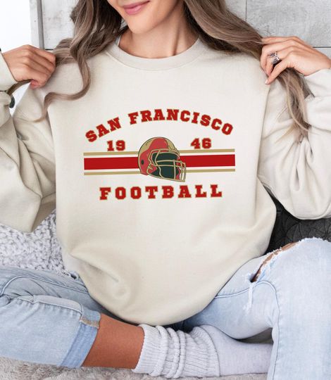 San Francisco 49ers Sweatshirt, 49ers Fan Gift, 49ers Sweatshirt Crewneck,football Shirt,football Sweater,Football Sweatshirt,Vintage Sweater