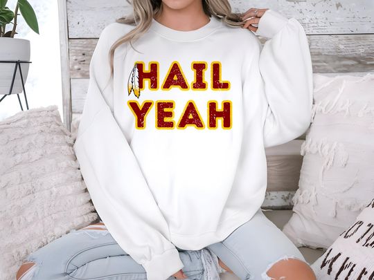 Washington Commanders Crewneck Sweatshirt, football Football Fan Sweatshirt, Hail Yeah Design Sweatshirt, Football Lovers Gift, Retro Sweatshirt