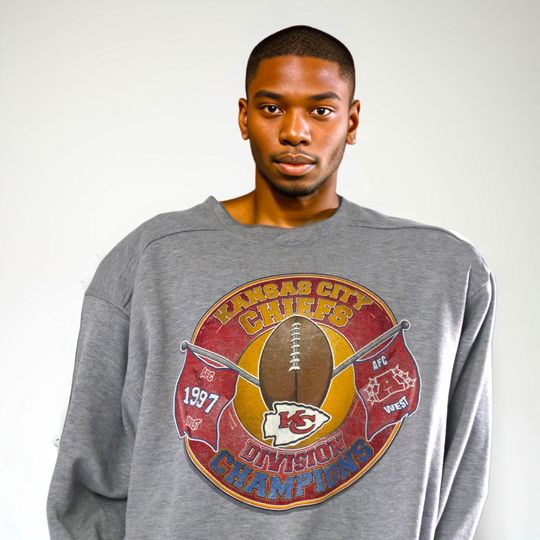 Vintage 1997 Kansas City Chiefs Starter Sweater - Mens Medium - football Division Champs Pullover - 90s Football Fan Apparel - Chiefs Merch