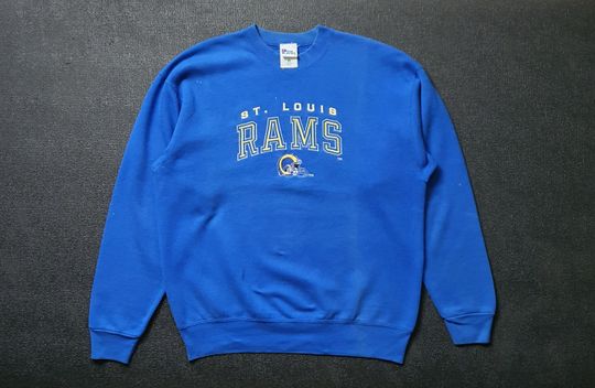 Vintage St. Louis Ram Distressed Pro Player Sweatshirt size XL / 90s Tje Rams Superbowl American football 1990s rugby football pullover sweater