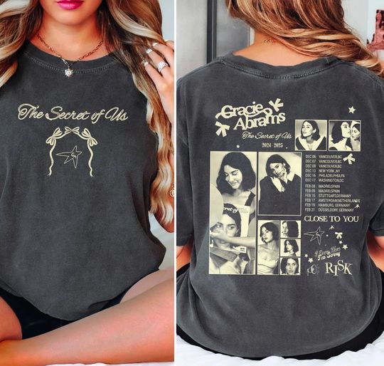 90s Gracie Abrams Music T-Shirt, Gracie Abrams Cotton Music T-Shirt, The Secret Of Us Tour 2024 - 2025 Music T-Shirt