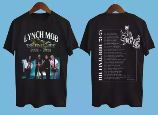 Lynch Mob the final ride 2024-2025 Tour Date Black All Size Music T-Shirt