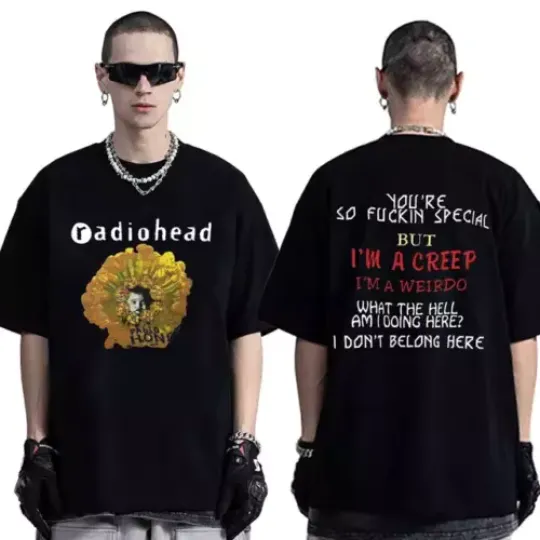 Rock Band Radiohead Vintage T-Shirt, The Bends Album Hip Hop Music T-Shirt