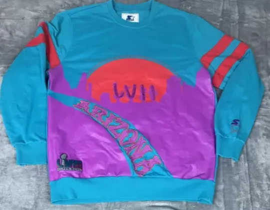 Starter Superbowl LVII Landscape 3D Textured Wearable Art Sweatshirt Mns L Loud