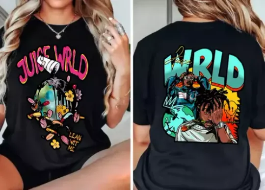 Rapper Juice Wrld Music T-Shirt, Hiphop Never Die Double Sides Music T-Shirt