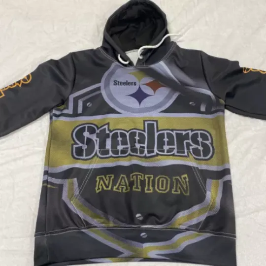 Rare football Pittsburgh Steeler Nation Hoodie 3D Digital All Over Print No Tags