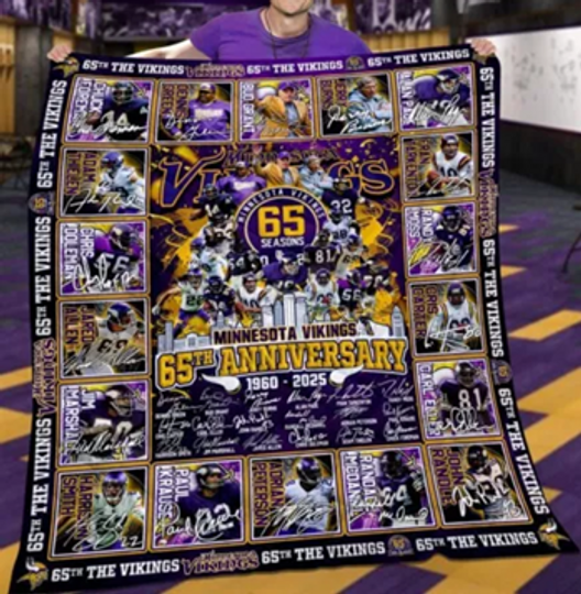 Minnesota Vikings 65 Seasons 65th Anniversary 1960-2025 Blanket