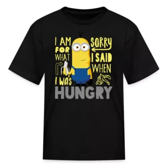 Minions Merch Hungry Kevin Funny Quote Licensed T-Shirt, Minions T-Shirt, Disney Minions T-Shirt